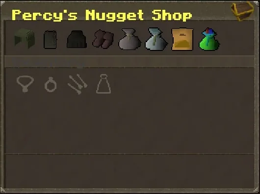 Percy’s nugget shop, where motherlode nuggets are spent