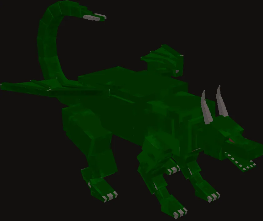 A green dragon, shot from outside its reach