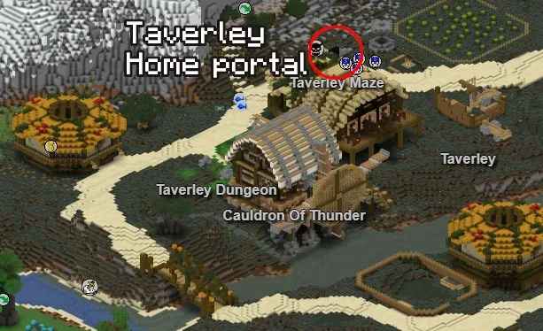 A home portal, one of six towns you can set as your way in